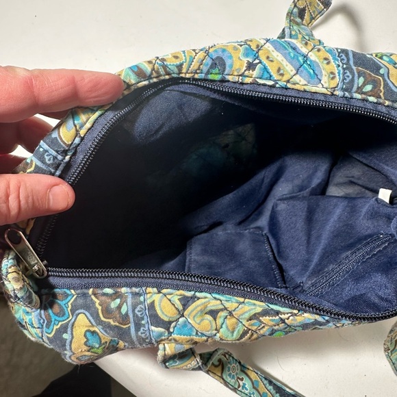 Blue and Green Quilted Shoulder Bag with Paisley Pattern - Picture 5 of 5